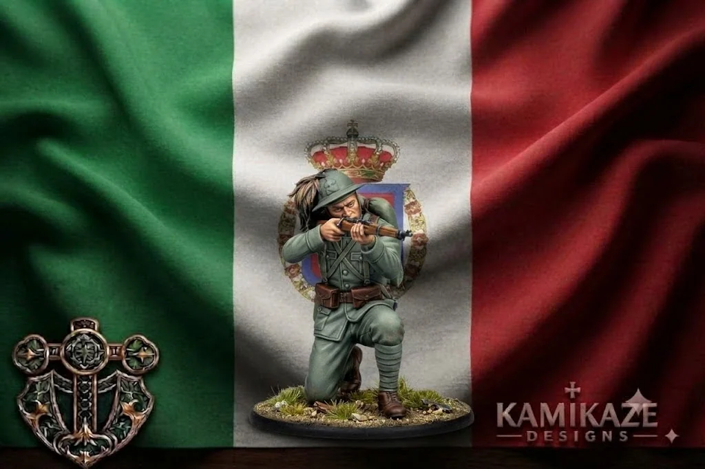 WWI Italian Soldier on Bicycle
