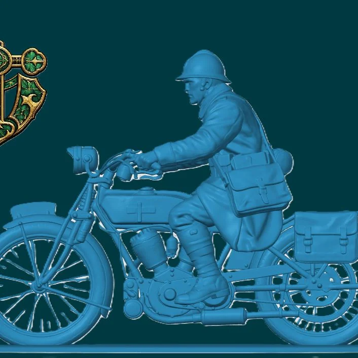 Vista 3 de WW1 French Messenger on Motorbike