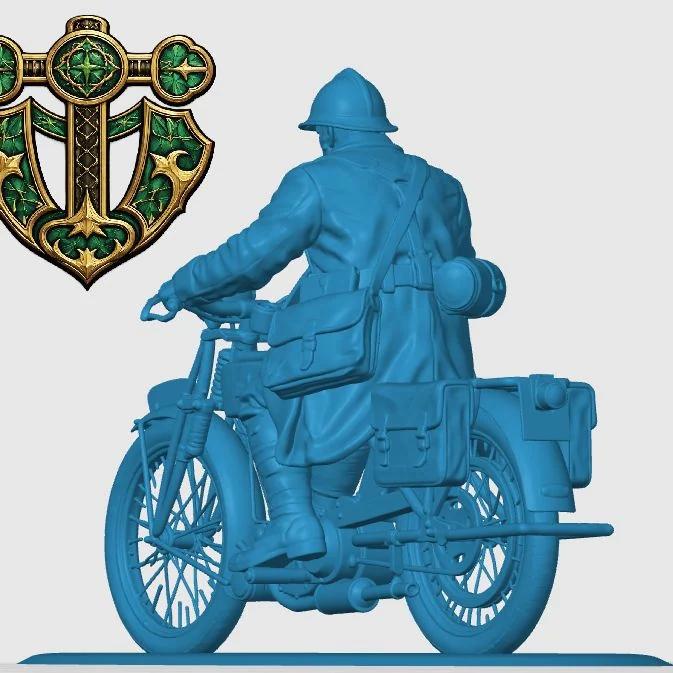 Vista 4 de WW1 French Messenger on Motorbike