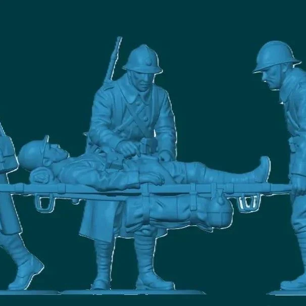 Vista 3 de WW1 French Stretcher Crew and Medic